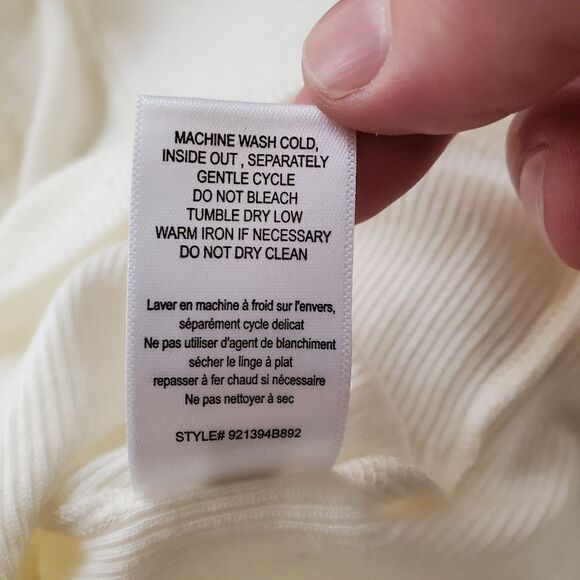 NEW! Rebecca Taylor Ribbed Pima Cotton V-Neck Cardigan - size Large in Ivory. - Picture 13 of 13